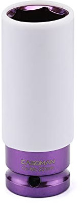 CASOMAN 1/2-Inch Drive x 22mm Non-Marring Impact Lug Nut Socket, Metric, 6-Point, CR-MO, Color-Coded, Thin-Walled Wheel Rim Protector