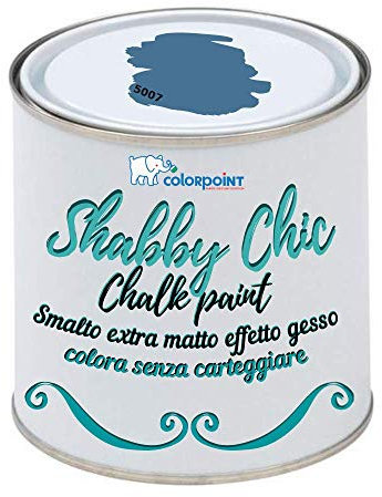 Vernice Shabby Chic CHALK PAINT 1 Litro - Pittura Extra Opaca - Colora senza Carteggiare - 22 COLORI VINTAGE (Carta da Zucchero 5007)