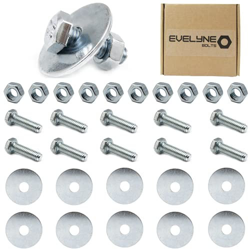 M6 Nuts, Bolts & Washer 30 pc Set. 10 - (M6 X 20mm) Bolts/Setscrews, 10 - M6 Steel Nuts & 10 - (M6 X 25) Repair Washers (Large OD) – Evelyne