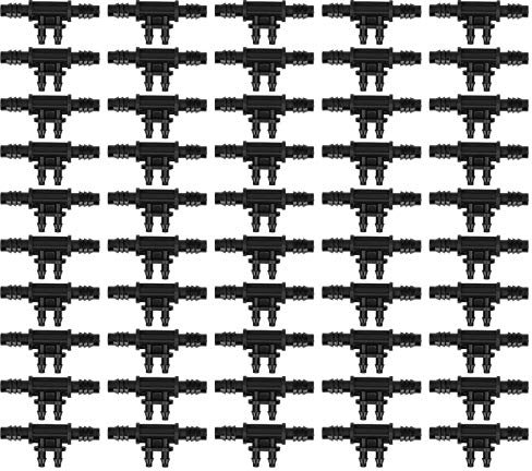 50 Pièces Connecteur de Tuyau D'irrigation de Jardin Micro-Arrosage 4 Voies 8/11 Tour 4/7mm Raccord Goutte à Goutte Accessoires de Joint de Tuyau de Jardinage