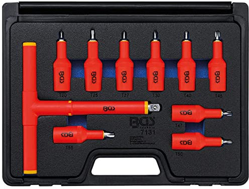 COFFRET 10 OUTILS ISOLES 1000V VDE DOUILLES TORX MALE CARRE 1/2