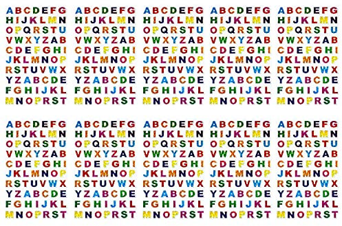 Oblique Unique® 700x Buchstaben Sticker Alphabet ABC Aufkleber Bunt Hologramm Effekt 10 Bögen á 70 Stück für Schuleinführung zum Basteln Scrapbooking
