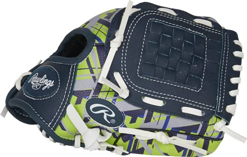 Rawlings Remix Youth Baseball Glove, 9 inch, Basket Web, Left Hand Throw, Neon Green
