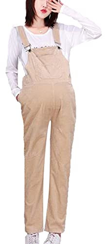 each women Salopette da Donna in Velluto a Coste di Cotone Salopette Lunga da Donna in Gravidanza