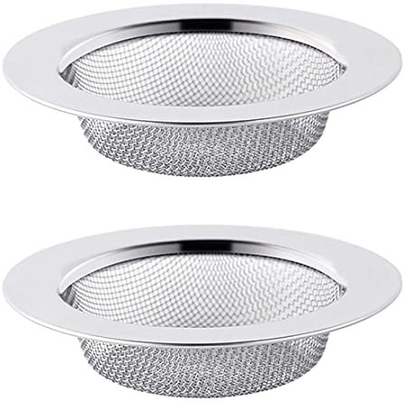 VIVIIHOO 2 Stück Edelstahl-Abflussfilter, Badezimmer-Haarfilter, Abwasserfilter, Küchen-Edelstahl-Spülfilter (7,5 cm)
