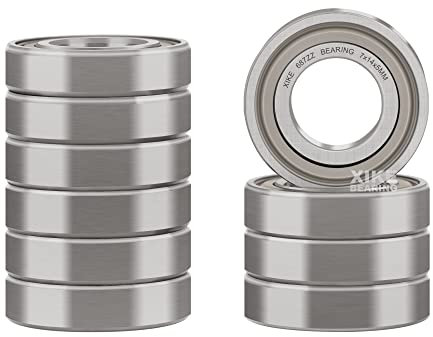 XiKe 10 Stück 687ZZ Mini Kugellager 7x14x5mm Chromstahl und Vorgeschmiert, 687-2Z Rillenkugellager mit Doppelter Metalldichtung.