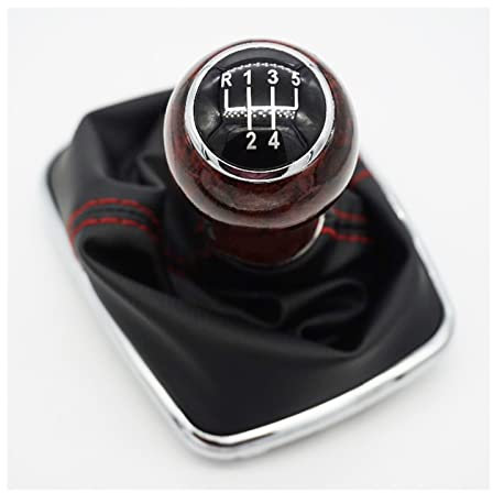 Huqwsa Für V&olkswagen Für Golf 4 IV MK4 Für GTI R32 Für B&ora Für Jetta Auto Holzmaserung 5-Gang-Schaltknauf Hebel Shifter Gaitor Boot