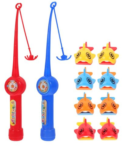 NUOBESTY Mini Fishing Toy Set, Fishing Bath Toys Floating Fish Toy Kids Bathtub Toys with Fishing Rods Game for Kids Bath Toys Set