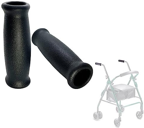 CHOYTONG Rollator Walker Crutch Handgriff Ersatz, 1 ID Handgriffe, Ergonomisch, Schwarz, 2 Stück(B)