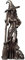 Hexenstatue -Dekoration Fliegender Besen Hexenschktern Ornament Witch Figur Kollektion Home Office Table Model Geschenk