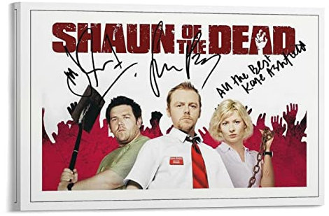 SHAUN OF THE DEAD Cast Multi Signed (2) Poster Dekorative Malerei Leinwand Wandkunst Wohnzimmer Poster Schlafzimmer Malerei, Leinwand Kunst Poster Und Wandkunst Bilddruck Moderne Familienzimmer Dekor