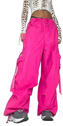 Parachute Pants Wide Leg Pantaloni Cargo Pantaloni Lunghi Harajuku Solido Y2K Streetwear Pantaloni della Tuta Taglie Forti Pantaloni Larghi