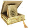 Prien Samt Koran Islam Tesbih Set, Islamische Geschenke für Eid Ramadan, Elegant Portabel Box, Muslim Wohnkultur Mit Frauen, Qur'an, Muslimische Gebetskette Für Moschee, Beten, Umrah (Gold)
