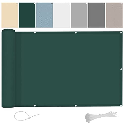 AXT SHADE Taille Personnalisée Brise Vue Balcon 0.8x10m Imperméable Cache Vue Balcon Protection UV Opaque Résistant aux Contre Vent avec Trous et Serre Câbles pour Exterieur Terrasse-Vert