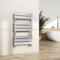 S'AFIELINA Towel Rail Radiator, 800 x 450mm Towel Radiator Flat Panel Central Heated Radiator Versatile Wall/Floor Mounted Bathroom Radiators, Chrome