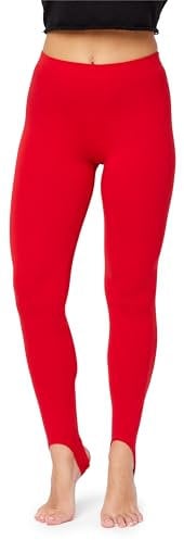 Bellivalini Leggins Calientes Mujer Termo con Estribo Mallas Invierno Cálidas BLV50-321 (Rojo, XXL)
