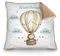 PR Print Royal Personalisiertes Kissen zur Geburt - Löwe im Heißluftballon - Geschenk zur Geburt mit Name und Geburtsdaten Personalisieren | 40 x 40 cm, Rückseite Mokka