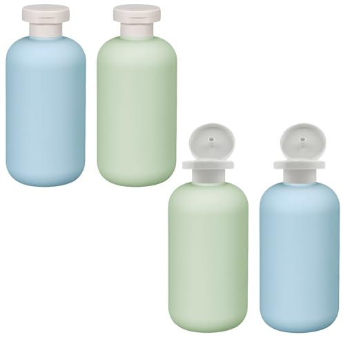Auswalar 4 PCS 200ml Flip Cap Shampoo Shower Gel Bottles,Empty Refillable Travel Size Bottles Sub Package Squeeze Bottles Plastic Bottles Shower Gel Bottle for Travel Lotion Shampoo Body Wash