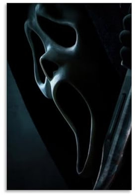 EVMILA Scream-2022-Ghostface-Movie Poster, dekoratives Gemälde, Leinwand-Wandposter und Kunstdruck, modernes Familienschlafzimmer-Dekor-Poster, 50 x 75 cm