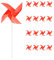 sourcing map 25pcs Windmills for the Yard Garden 15 x 7.5 4 Leaves Pinwheels Wind Mills Spinners Windproof Waterproof Bird Devices with Stakes for Patio Decor, Red