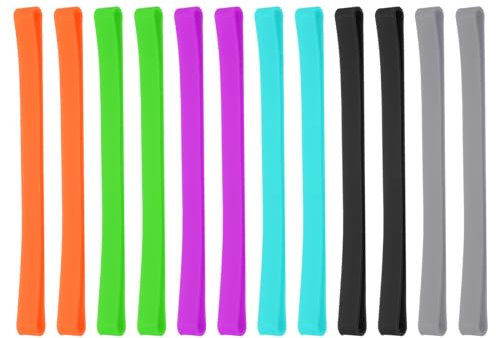 PATIKIL 5.5 Rubber Bands, 12 Pcs Durable Elastic Stretchy Bands for Books, Notebooks, Art, Traps, Exercise, Cooking, Green/Black/Grey/Purple/Orange/Blue
