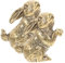 Zerodeko 2st Kaninchen-Statue Aus Messing Glückshäschen-Statue Mini-hasenfiguren Neujahr Hase 2023 Figur Feng Shui Hase Messing Kupferverzierungen Chinesisches Tierkreiszeichen