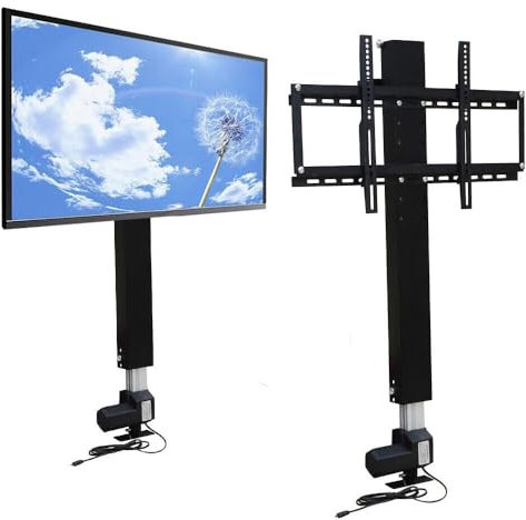 HINOPY Elevador de TV motorizado, longitud de carrera, soporte de elevación eléctrico para TV con mando a distancia para TV Lift de 26 a 57 pulgadas, 1000 N/80 kg
