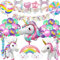 Betensh Einhorn Geburtstagsdeko Mädchen, Einhorn Luftballons Rosa, Folienballon Einhorn Geburtstag, Regenbogen Einhorn Deko Kindergeburtstag für Einhorn Party