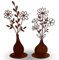 Terma Stahldesign Rost Figur Set Blumenstrauß in Vase 50cm Gartendeko für draußen und drinnen Gartendeko Frühling Rost Metall, rost außen