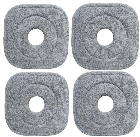 6 Pack Compatible with True & Tidy SPIN-800 TrueClean Mop M16 Spin Mop，Square Microfiber Mop Pads Replacement，Fits Most Square Spin Mop (M16-008)