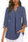 Flikity Plus Size Tops for Women UK 3/4 Sleeve Ladies Tops Work Office Clothes Dress Shirts Flowy V Neck Tunics Tops Business Attire Dressy Formal Professional Ladies Blouses Navy Blue XX-Large