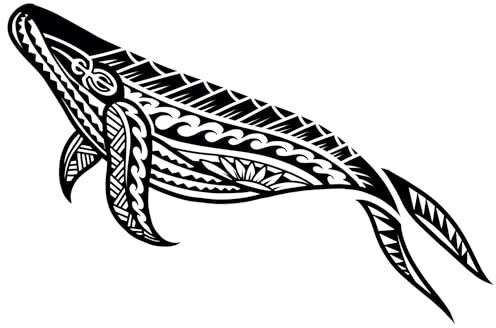 x3 Petit Tatouage Éphémère Baleine Maori - 1 lot de 3 Feuilles de tatouage temporaire Polynésien | Bras, épaule, cheville, main, jambe | Noir | Homme, Femme - TATTOO YOUR STYLE