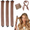 MPXEAVG 3 Stück Lockenband, Haarnudel, Blowout Hair Overnight, Heatless Curls, Lockenwickler über Nacht, Haarnudeln über Nacht für Langes Mittleres Haar(Khaki)