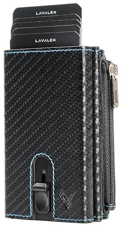 Lavalen® Portafoglio Uomo Pelle Vera Grande Capacita - Protezione RFID - Portamonete Uomo Fatto a Mano - Porta Carte di Credito - Regalo Uomo Perfetto.