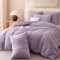 Lanqinglv Plüsch Bettwäsche 220x240 Teddy Fleece Lila Flauschige Bettwäsche Set Cashmere Touch,ÖKO-TEX Warme Winterbettwäsche Thermo Wende Bettbezug und 2 Kissenbezug 80x80 cm mit Reißverschluss