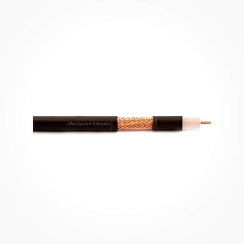 Silex | Cable Coaxial RG213 50 Ohm 100 m | Pantalla de Cobre | Bajas Pérdidas | Interior y Exterior | Cubierta LSZH FR | RF, WiFi, gsm, 3G, 4G y LTE | 100 Metros