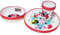 Juego de vajilla reutilizable para niños bicolor – Juego compuesto por 3 piezas: Plato, cuenco y vaso para niños y bebés con base antideslizante – Libre de BPA (para Minnie Mouse)