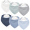 Susurration Lätzchen Baby Dreieckstuch Baby Musselin Halstuch Baby für Junge und Mädchen,Sabberlätzchen Baby Verstellbare 6 Stück (Blau)