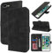Zouzt Hülle für iPhone 8 Plus / 7 Plus 5,5-Zoll, Stoßfestes PU Leder Handyhülle Lederhülle Klapphülle mit Kartenhalter und Standfunktion Flip Leather Wallet Phone Cover (Vintage Schwarz)
