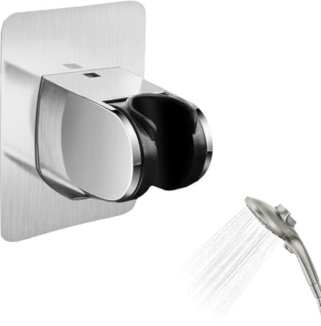 1pcs On Wall Mount Shower Bracket,Shower Head Holder Replacement,Handheld Shower Head,Shower Holder Bracket,Self Adhesive Universal ABS Shower Bracket,Shower Head Holders for Home Hotel Bathroom
