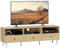 HOMCOM Mobile TV in legno Panca TV per televisori fino a 75 con 3 cassetti, 3 ripiani aperti e gestione dei cavi, per soggiorno camera da letto, 140 x 34 x 45 cm, legno naturale