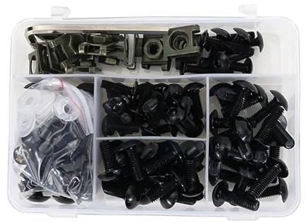 EUQIXMR Motorrad Für Die Meisten Sportbikes Motrcycle Vollverkleidungsschrauben Kit Karosserieschrauben Für Triumph Zubehör(Schwarz)