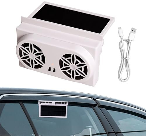 Ventilateur de Voiture Solaire,Ventilateur d'Échappement Portable pour Fenêtre de Voiture à Énergie Solaire - Ventilateur Portable Électrique Avec Fonction Climatisation Pour Camping-Car Et Camion
