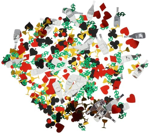 TOYANDONA Poker Konfetti Tischdeko 15g Beutel mit Herzen und Kreuzen für Vegas Mottoparty und Festliche Anlässe