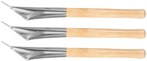 Batik Werkzeugset aus Edelstahl und Holz für Modellierarbeiten | Feine Linien und Präzise Kanten, 3 Stück mit Glattem Griff, für Stoff und Modelliermasse