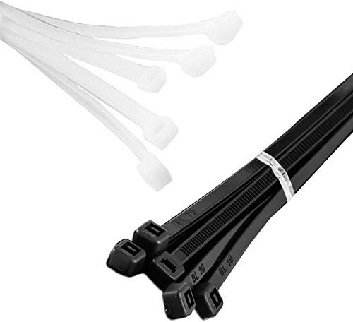 MutecPower Kabelbinder 78cm lang Schwarz & Weiß Nylon 10-Pack Schwerlast Hält 80kg - 8.8x780mm