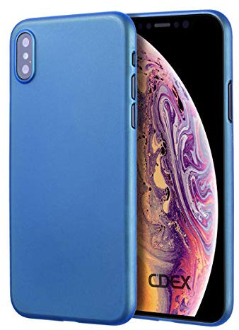 doupi UltraSlim Hülle kompatibel für iPhone XS (iPhone 10s) 5,8 Zoll, Ultra Dünn Fein Matt Handyhülle Cover Bumper Schutz Schale Hard Case Taschenschutz Design Schutzhülle, blau