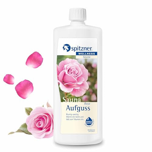 Spitzner Infusion pour sauna à la Rose floral-velouté 1000 ml – Infusion bien-être pour sauna à domicile, parfum de sauna à la rose, bien-être pour femmes, concentré naturel pour sauna