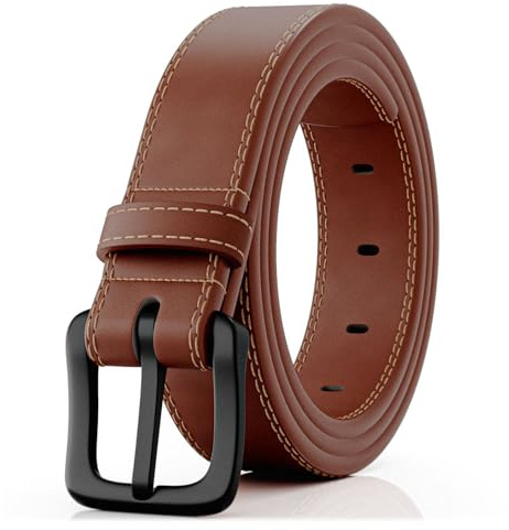 ITAY Metallfreie Ledergürtel – 34 mm – Hypoallergenes - Flughägen Geeignet mit Neue Robuste nickelfreien Schnalle