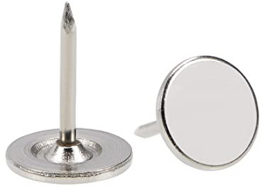 sourcing map 150 Stück Polsternägel, flacher Kopf 11mmx15mm Möbelnägel,Reißnägel für Möbel, Sofa Kopfteile Silber